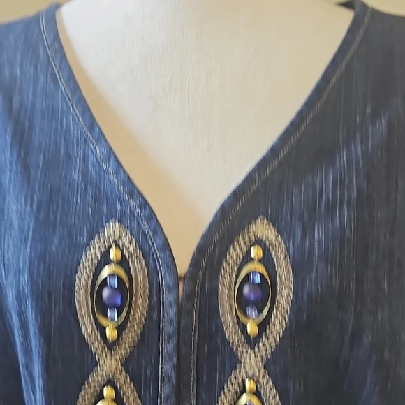 Lara Lane Dark Blue Embellished Blouse - Picture 5 of 8